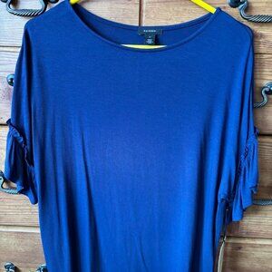 NWT Halogen Top with Flutter Ruffle Sleeves